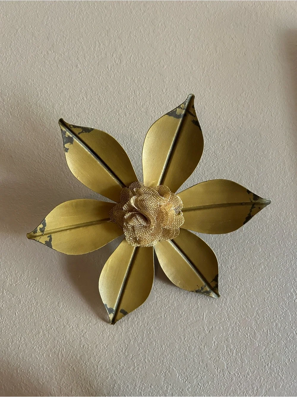 Metal Floral Wall Accent Decor Pair - Gold & Burgundy
